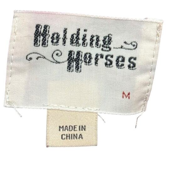 Holding Horses Anthropologie Bell Flare Sleeve Dress Mini Fit Flare Red Print M - Picture 16 of 16